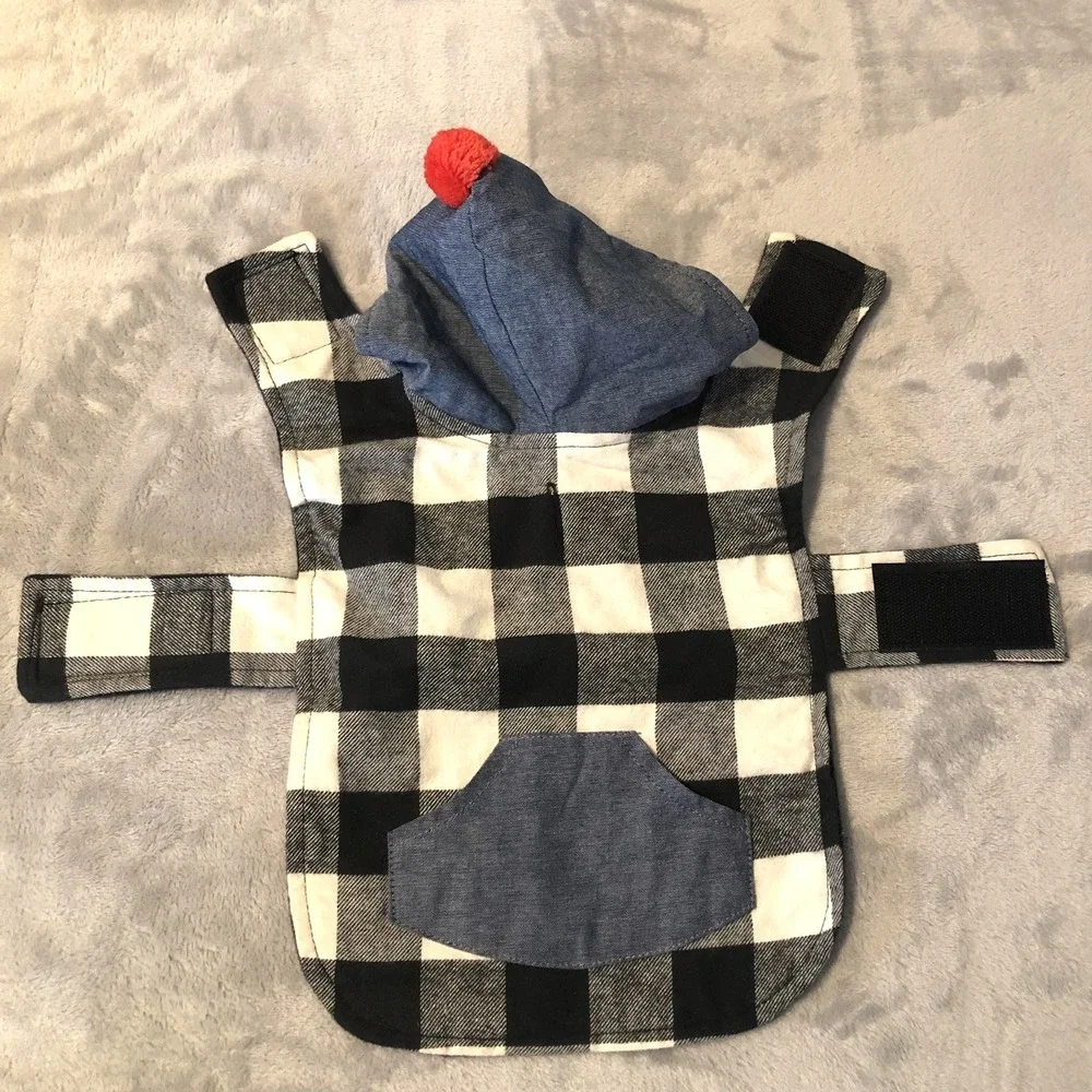 Wit &‎ Delight Dog Puppy Jacket Coat Size XS (Measurements) Chambray Plaid